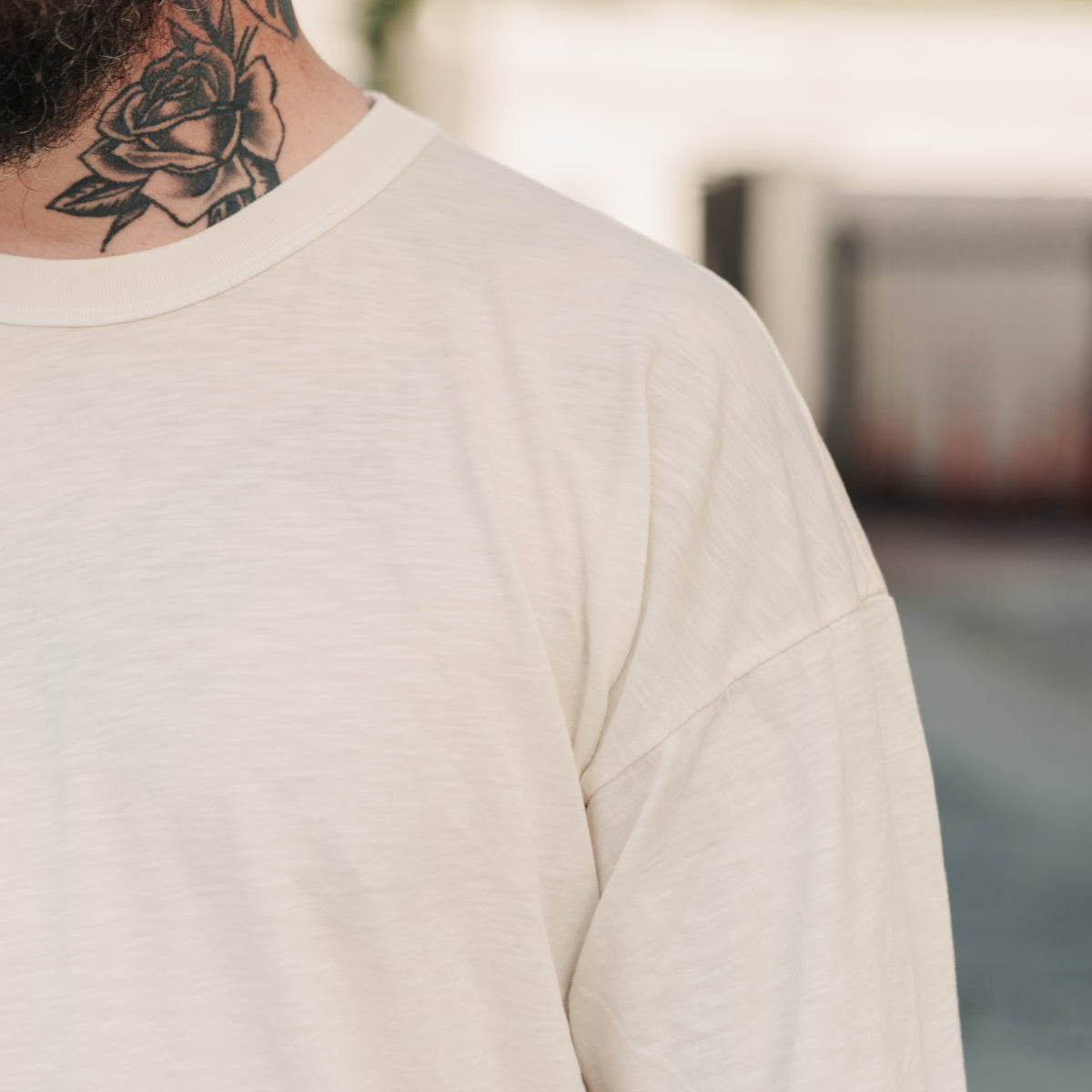 All-Time High Ultra Light Slub Knit Long Sleeve Tee Ivory