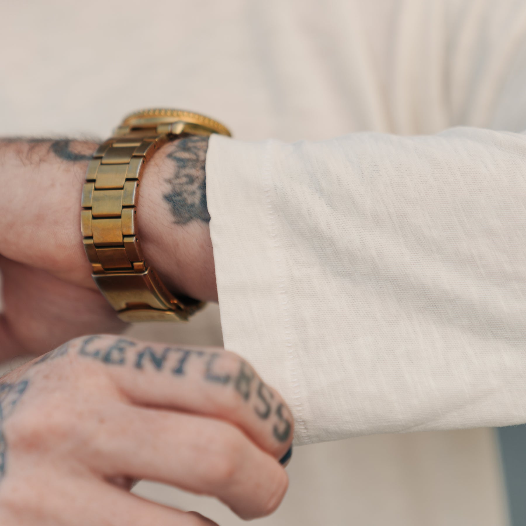 All-Time High Ultra Light Slub Knit Long Sleeve Tee Ivory