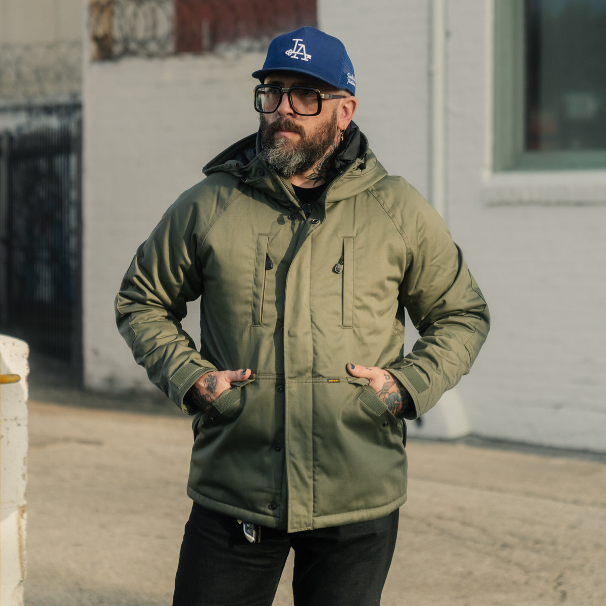 Iron Heart IHJ-154-OLV 8oz Sateen/ Primaloft Winter Parka Jacket Olive