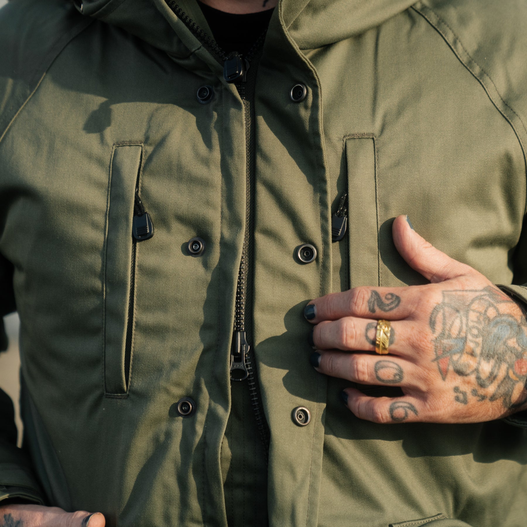 Iron Heart IHJ-154-OLV 8oz Sateen/ Primaloft Winter Parka Jacket Olive