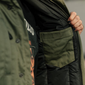 Iron Heart IHJ-154-OLV 8oz Sateen/ Primaloft Winter Parka Jacket Olive