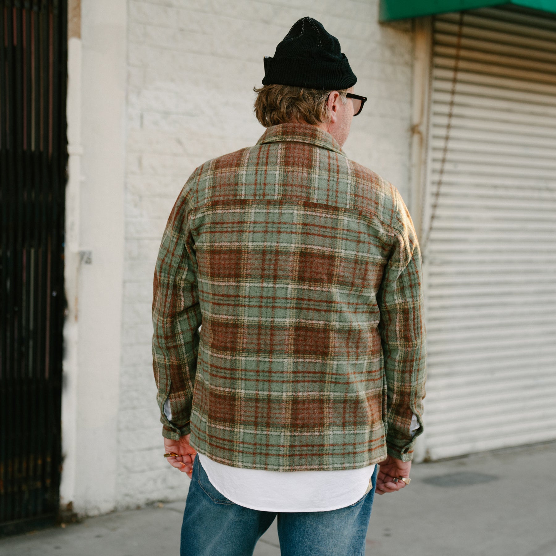 RRL Plaid Wool-Blend Workshirt Green/ Multi