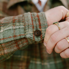 RRL Plaid Wool-Blend Workshirt Green/ Multi