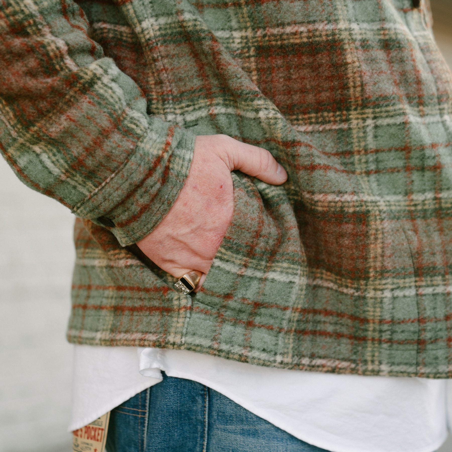 RRL Plaid Wool-Blend Workshirt Green/ Multi