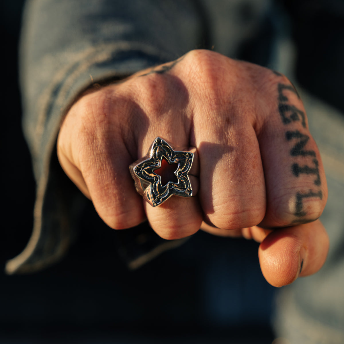 Mt. Hill Sterling Silver Signet Ring "Star"