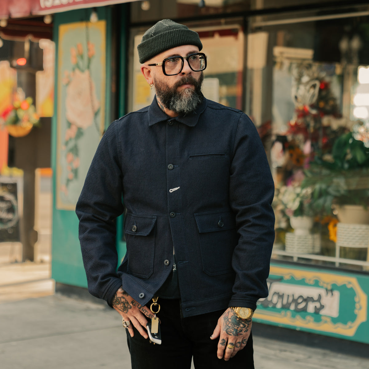 Rogue Territory Ranger Jacket Indigo Sashiko Waffle