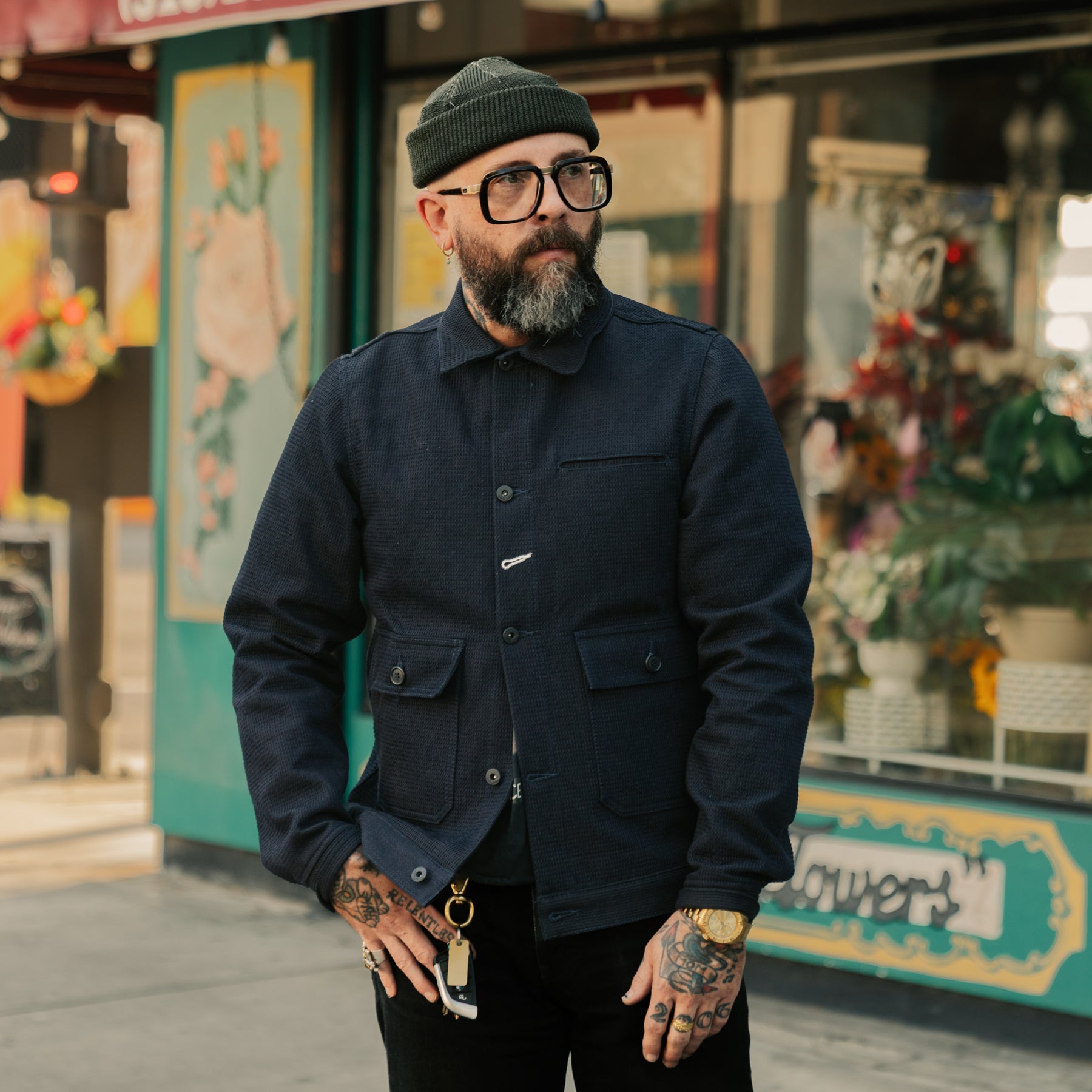 Rogue Territory Ranger Jacket Indigo Sashiko Waffle