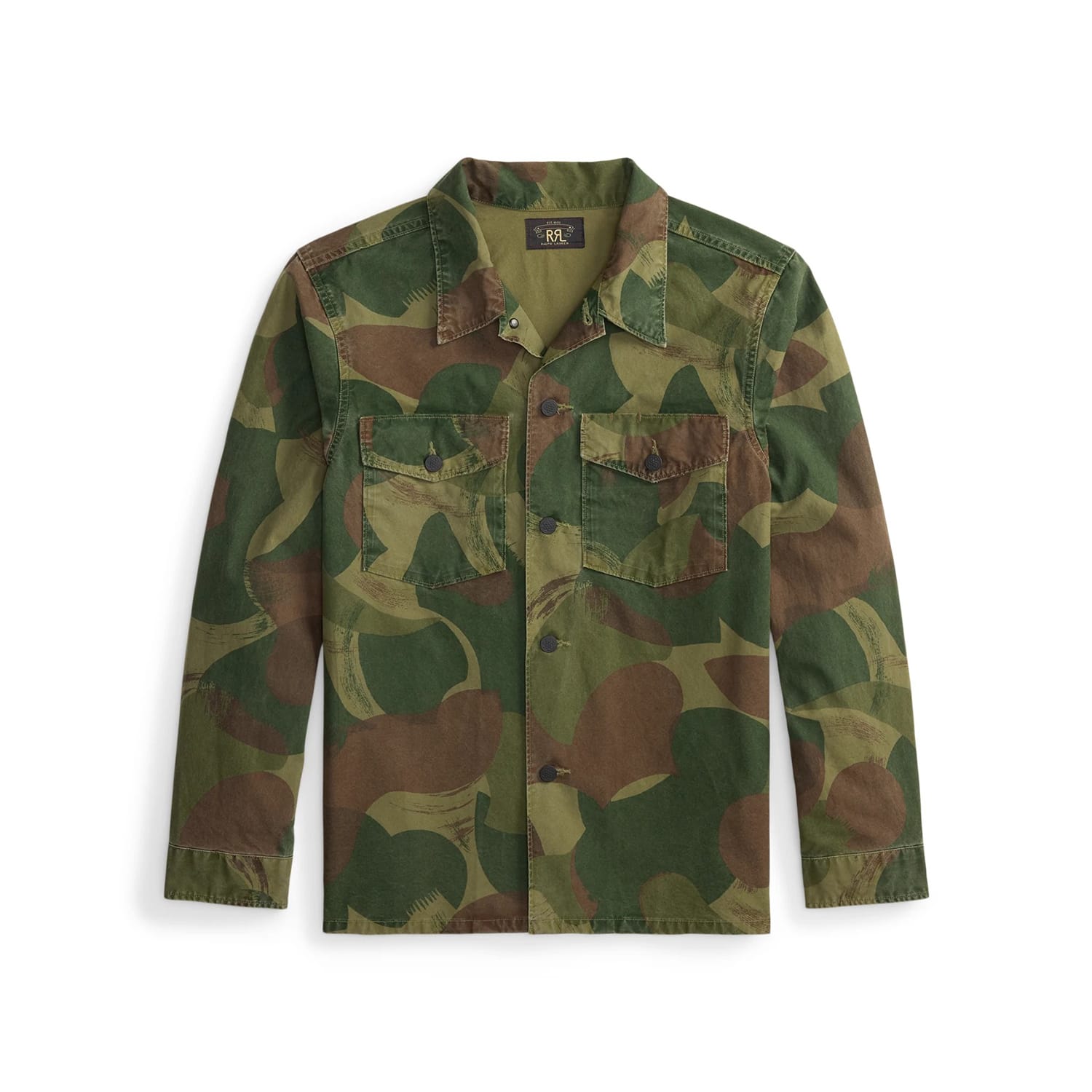 RRL Camo Poplin Overshirt Brush Stroke Camo