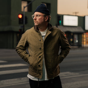 Iron Heart IH-48-KHA 12oz Whipcord Lightweight N1 Deck Jacket Khaki