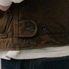 Iron Heart IHV-51-BRN 12oz Duck N1 Deck Vest Brown