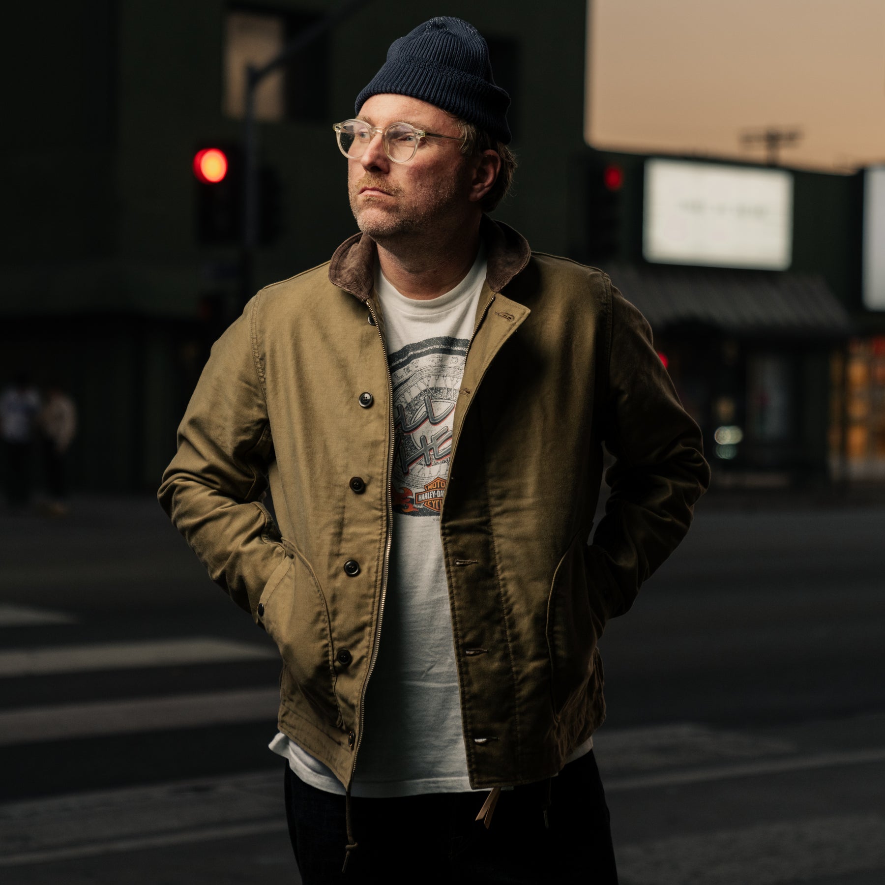 Iron Heart IH-48-KHA 12oz Whipcord Lightweight N1 Deck Jacket Khaki