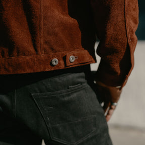 Double Helix Western Pioneer Horsehide Type III Jacket Dark Brown Suede | SPECIAL ORDER ONLY