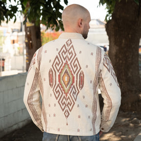 RRL Linen-Cotton Shirt Jacket Stone Multi