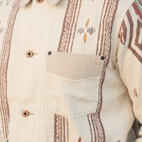 RRL Linen-Cotton Shirt Jacket Stone Multi