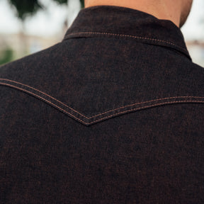 Iron Heart IHSH-353-RED 10oz Selvedge Denim Western Shirt Indigo Overdyed Red