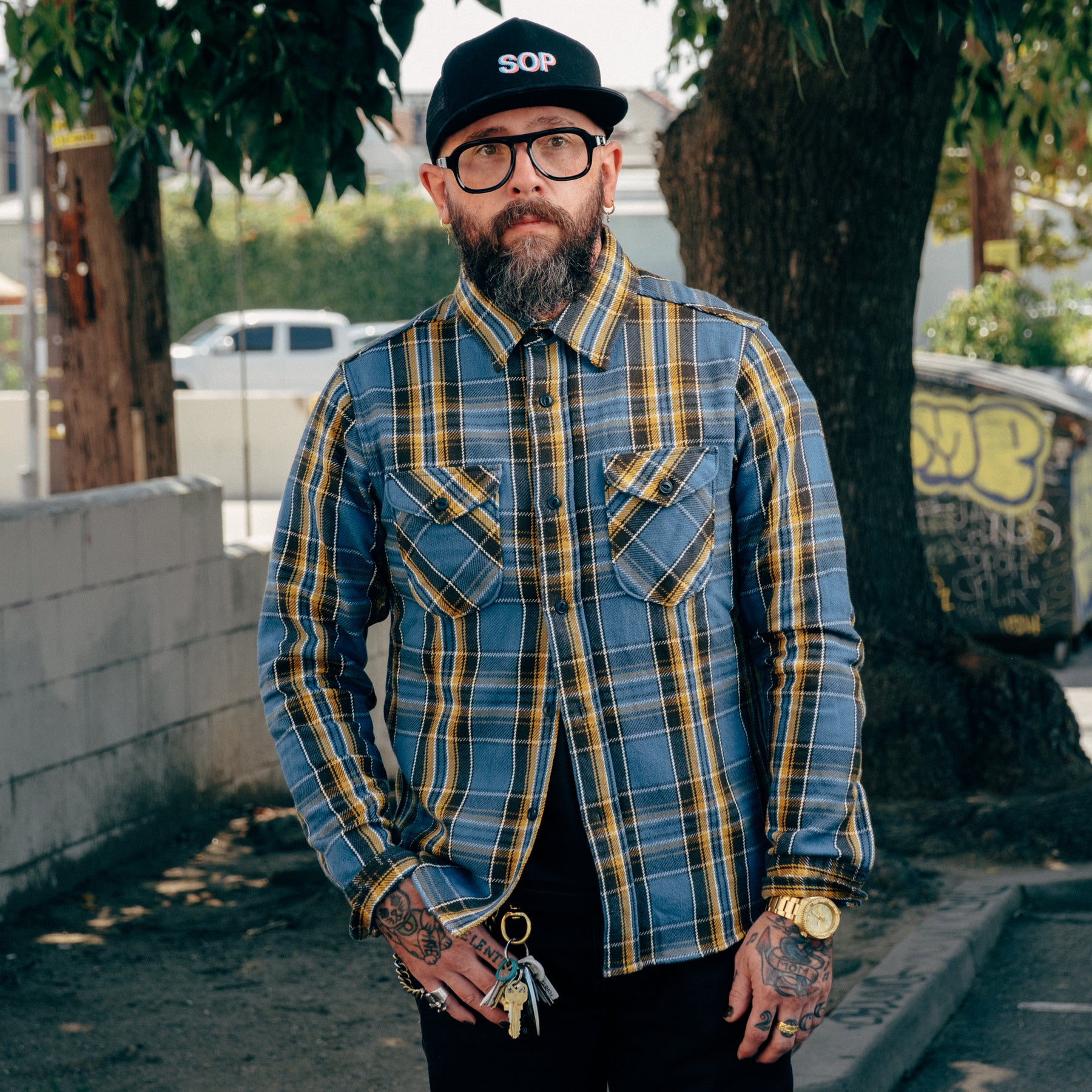 UES Heavy Flannel Shirt Blue