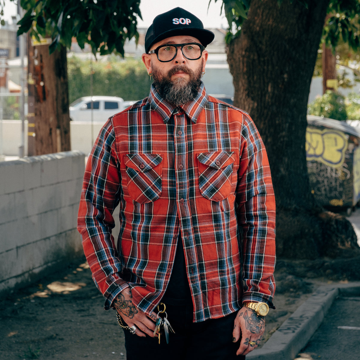 UES Heavy Flannel Shirt Red