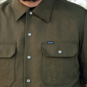 Iron Heart IHSH-286-OLV Ripstop Short Sleeved Mechanic Shirt Olive