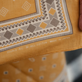 RRL Cotton Diamond Bandana Golden Tan/ Cream/ Brown