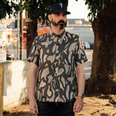 Rogue Territory Linen Oxford Shirt Grey Shapes