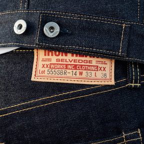 Iron Heart IH-555SBR-14 14oz Broken Twill Selvedge Denim Super Slim Jeans Indigo