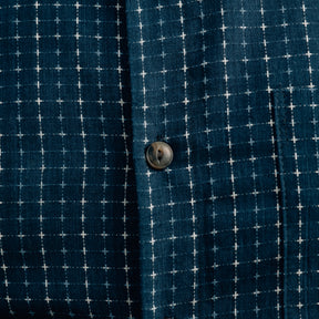 Rogue Territory Oxford Shirt Indigo Sashiko Grid FINAL SALE