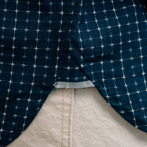 Rogue Territory Oxford Shirt Indigo Sashiko Grid FINAL SALE