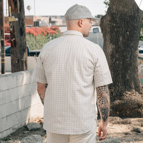 Rogue Territory Oxford Shirt Natural Sashiko Grid FINAL SALE