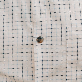 Rogue Territory Oxford Shirt Natural Sashiko Grid FINAL SALE