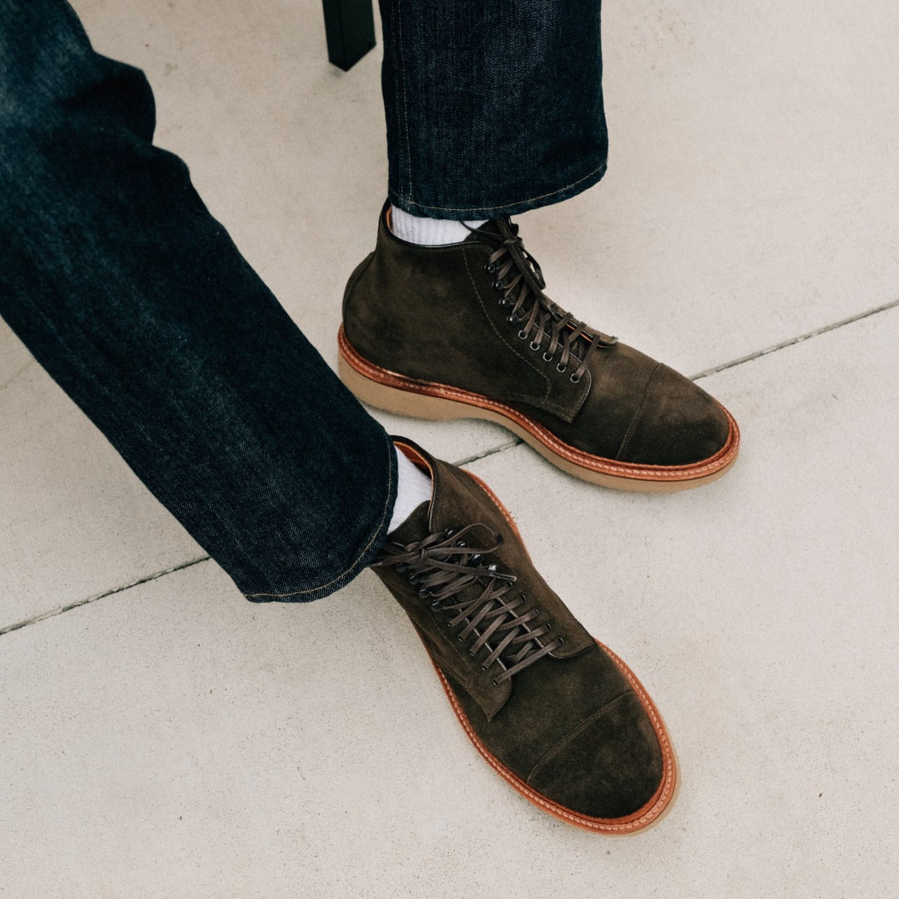 Alden x Snake Oil Provisions Monterey Boot Loden Suede