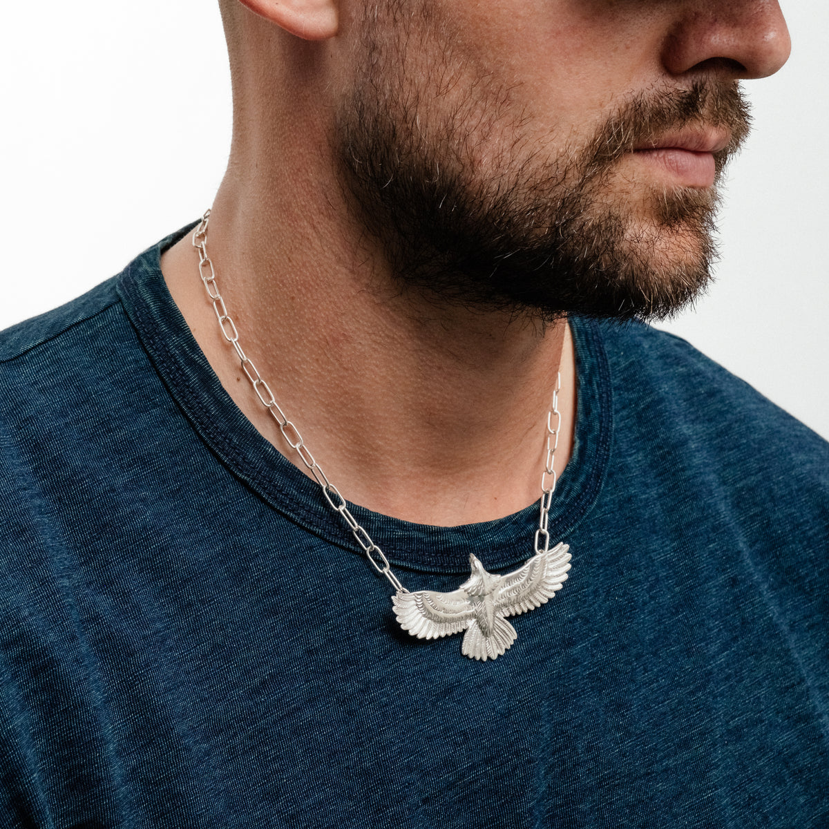 The Flat Head JP-221 Silver Eagle Pendant Top