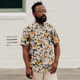 Rogue Territory Oxford Shirt Grey Floral Linen