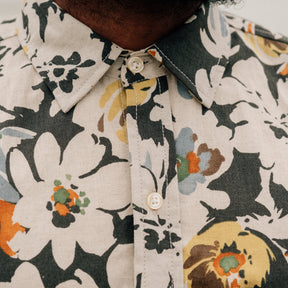 Rogue Territory Oxford Shirt Grey Floral Linen