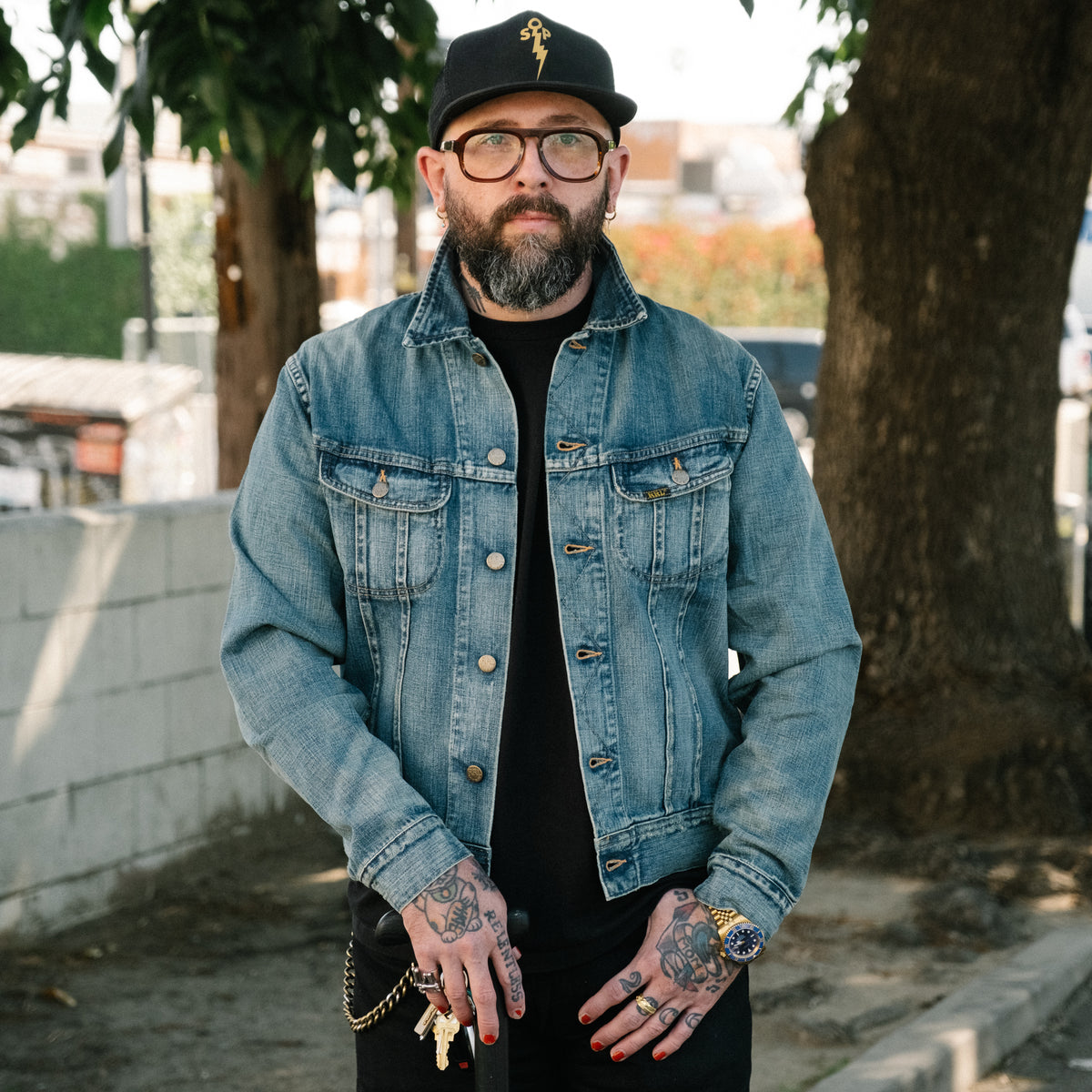 Blue Square Pocket Denim Jacket