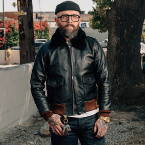 Double Helix x Snake Oil Provisions Virgil G-1 Flight Jacket Black Teacore