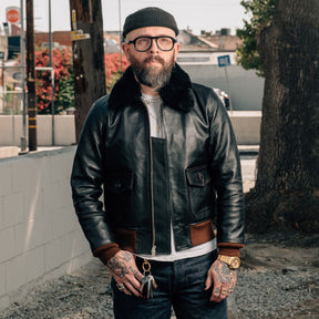 Double Helix x Snake Oil Provisions Virgil G-1 Flight Jacket Black Teacore