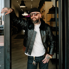 Double Helix x Snake Oil Provisions Virgil G-1 Flight Jacket Black Teacore PRE-ORDER DEPOSIT