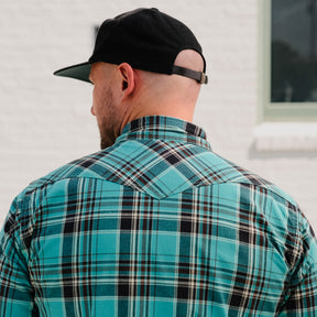 Iron Heart IHSH-355-GRN 5oz Selvedge Madras Check Western Shirt Green