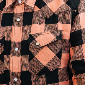 The Flat Head Block Check Western Shirt Pink/ Black (SOP Exclusive)