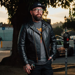Double Helix x Snake Oil Provisions Deviant LAW Motorcycle Jacket Black