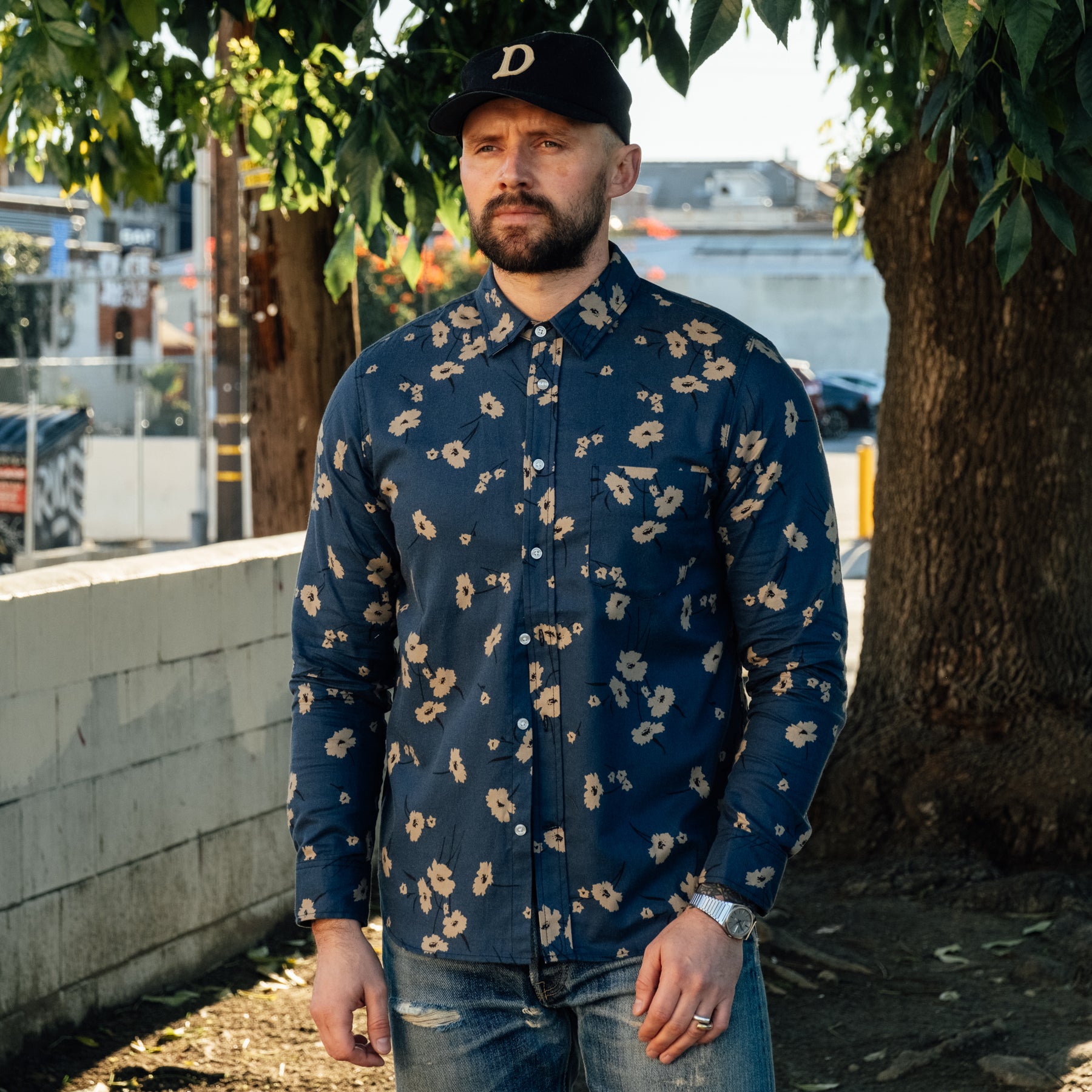 Rogue Territory Oxford Shirt Blue Floral