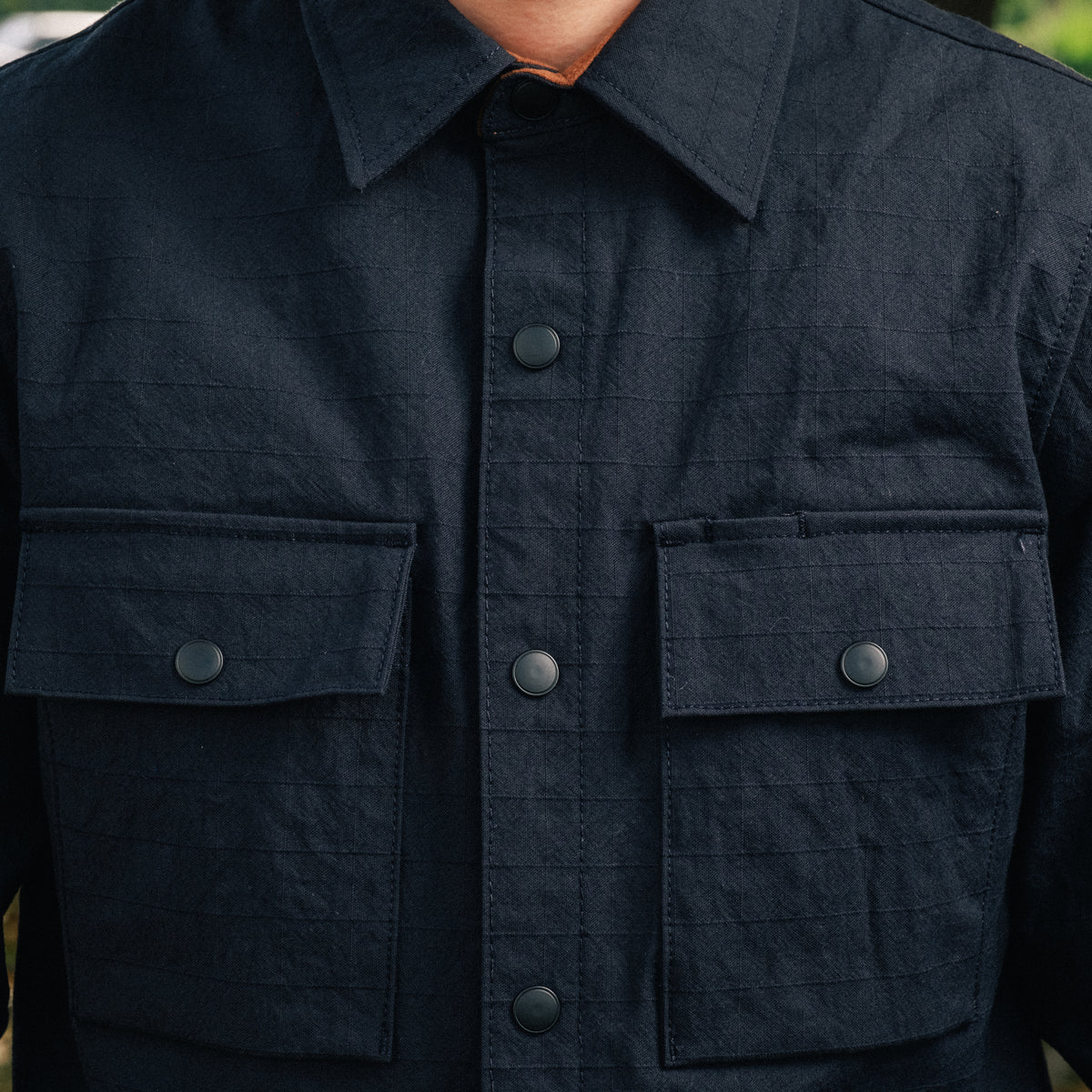 Rogue Territory Oxford Overshirt Navy Nylon Grid