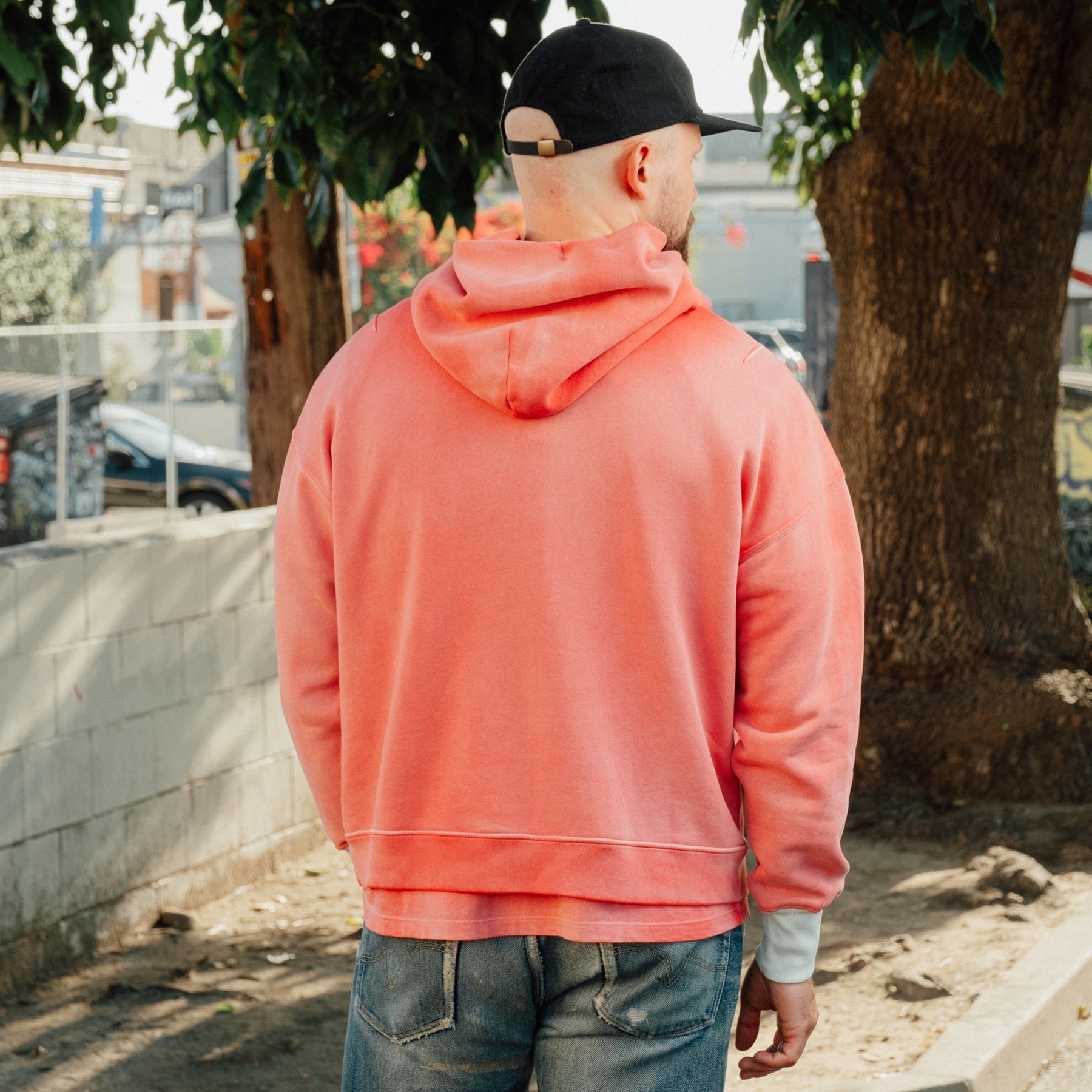 Red sales fade hoodie