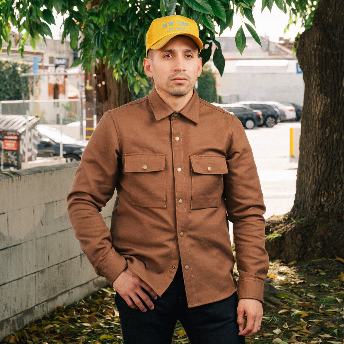 Rogue Territory Oxford Overshirt Brushed Brown FINAL SALE