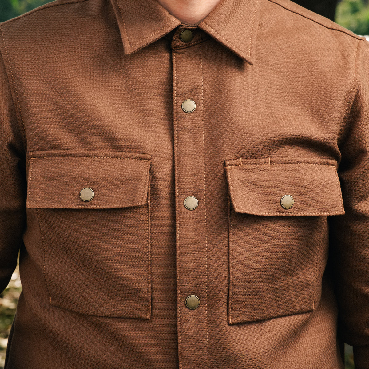 Rogue Territory Oxford Overshirt Brushed Brown FINAL SALE