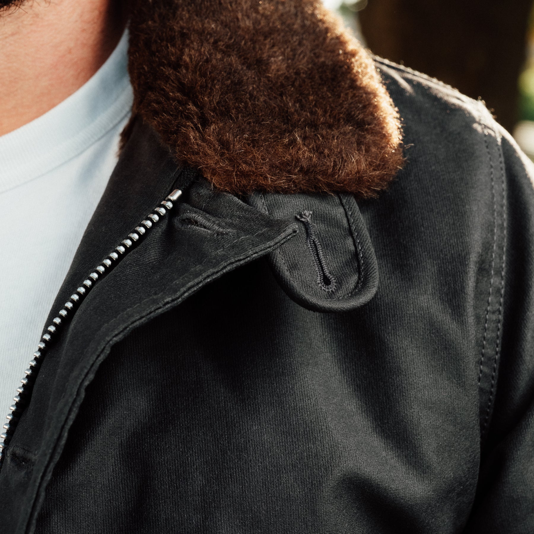 Iron Heart IHM-37-BLK Oiled Whipcord N1 Deck Jacket Black