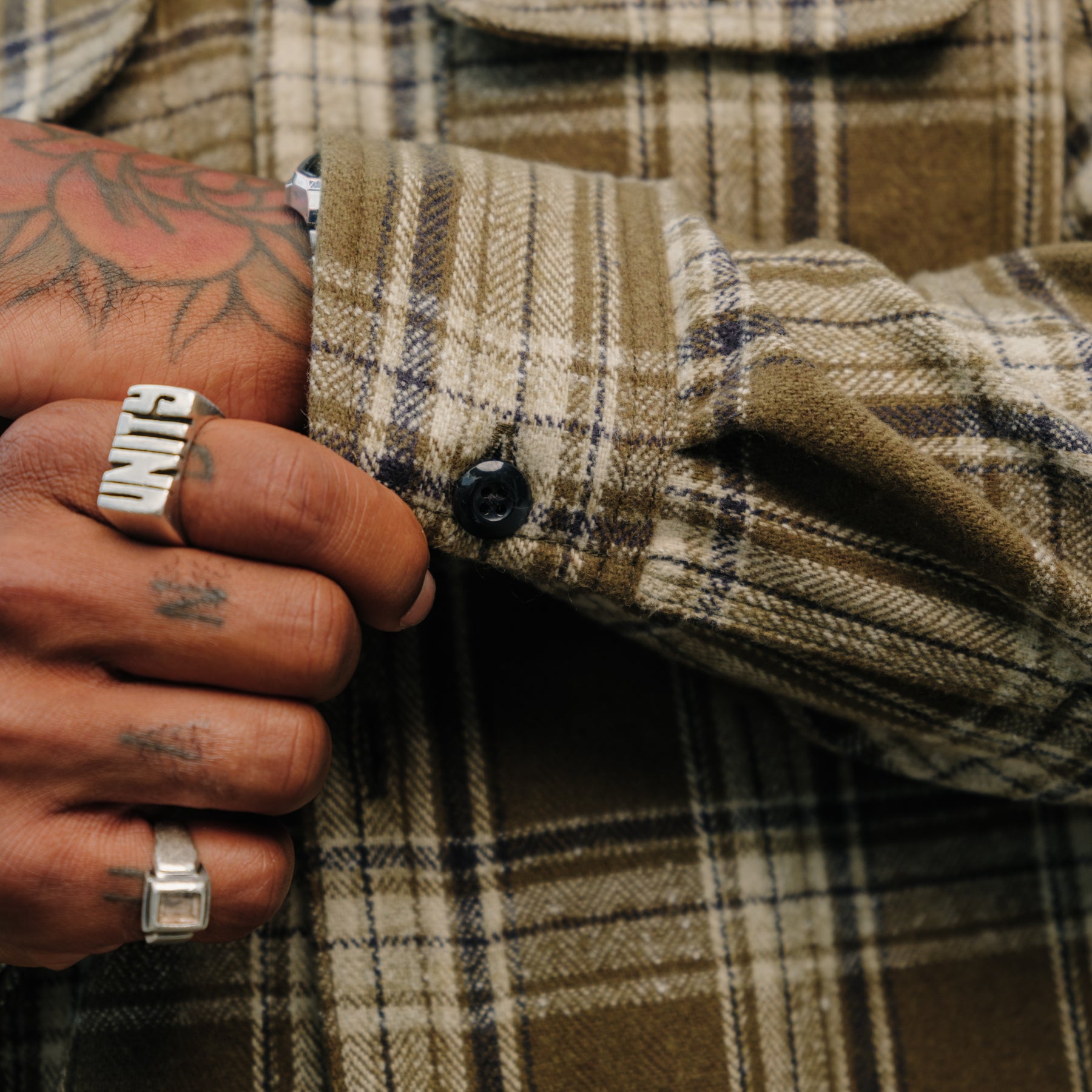 Rogue Territory Field Shirt Olive Plaid Flannel