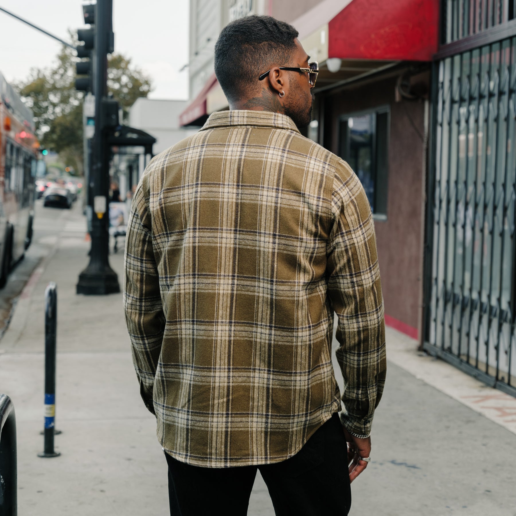 Rogue Territory Field Shirt Olive Plaid Flannel