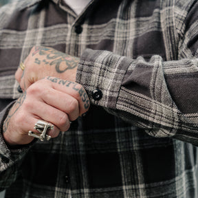 Rogue Territory Field Shirt Grey Plaid Flannel
