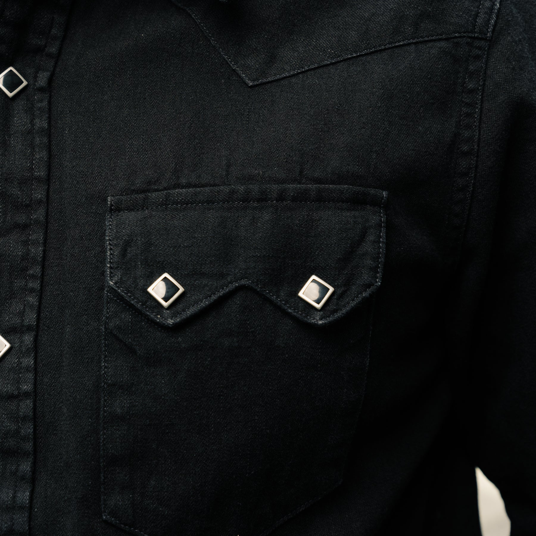 RRL Slim Fit Denim Western Shirt Black